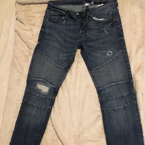 H&M Denim - H&M dark denim ribbed jeans